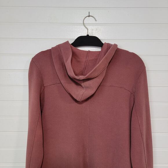 Athleta Size XXS Coaster Luxe Waffle Hoodie Sweatshirt in Tawny Rose Oversized - Picture 7 of 11